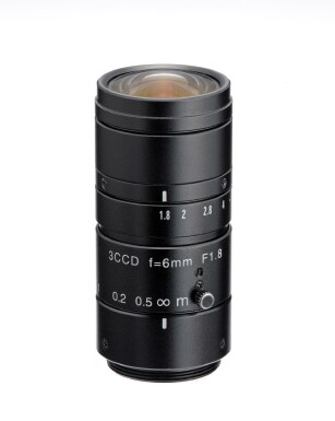 6mm fl, F1.8, c-mount, 1/2" Kowa 3CCD Megapixel Lens